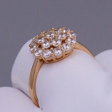 Каблучка XР. Позолота 18К. Камені: білий циркон. Є: 16р 17р 19р