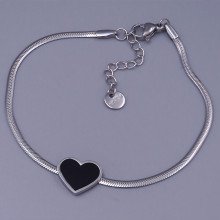 Браслет Stainless Steel з чорною емаллю. Сталь. Довжина: 18-21 см. Ширина: 10 мм.