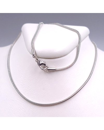 Ланцюжок Stainless Steel. Сталь. Родій. Довжина: 45 см. Ширина: 2 мм.