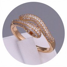 Каблучка XР. Позолота 18К. Камені: циркон. Є: 17р 18р