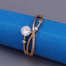 Каблучка XР. Позолота 18К. Камені: білий циркон. Є: 19р 20р