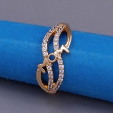 Каблучка XР. Позолота 18К. Камені: білий циркон. Є: 18р 19р 20р
