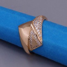 Каблучка XР. Позолота 18К. Камені: білий циркон. Є: 17р