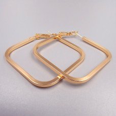 Сережки-квадрат XР. Позолота 18К. Діаметр: 55 мм. Товщина: 3 мм.