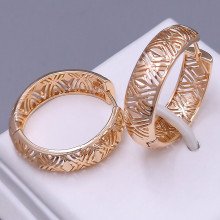 Сережки-кільця XР. Позолота 18К. Діаметр: 30 мм. Товщина: 7 мм.