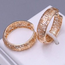Сережки-кільця XР. Позолота 18К. Діаметр: 30 мм. Товщина: 7 мм.