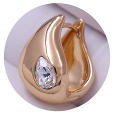 Сережки XР. Позолота 18К. Камені: Swarovski білого кольору. Довжина: 16 мм. Ширина: 10 мм.