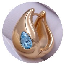 Сережки XР. Позолота 18К. Камені: Swarovski бірюзового кольору. Довжина: 16 мм. Ширина: 10 мм.