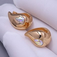 Сережки XР. Позолота 18К. Камені: Swarovski бензинового кольору. Довжина: 16 мм. Ширина: 10 мм.