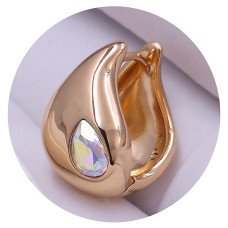 Сережки XР. Позолота 18К. Камені: Swarovski бензинового кольору. Довжина: 16 мм. Ширина: 10 мм.