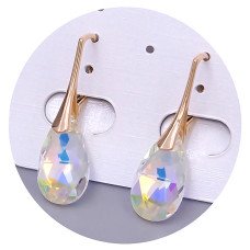 Сережки XР. Позолота 18К. Камені: Swarovski бензинового кольору. Довжина: 30 мм. Ширина: 9 мм.