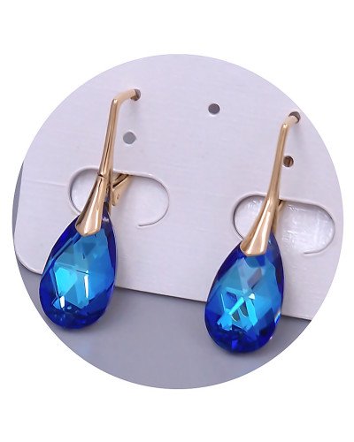 Сережки XР. Позолота 18К. Камені: Swarovski синього кольору. Довжина: 30 мм. Ширина: 9 мм.