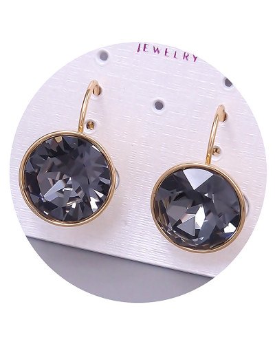 Сережки XР. Позолота 18К. Камені: Swarovski чорного кольору. Довжина: 22 мм. Ширина: 15 мм.