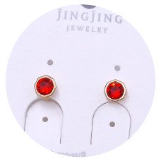 Сережки-гвоздики XР. Позолота 18К. Камені: Swarovski червоного кольору. Діаметр: 6 мм.
