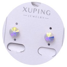 Сережки-гвоздики XР. Позолота 18К. Камені: Swarovski бензинового кольору. Діаметр: 6 мм.
