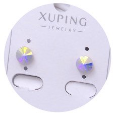 Сережки-гвоздики XР. Позолота 18К. Камені: Swarovski бензинового кольору. Діаметр: 6 мм.