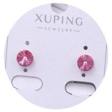 Сережки-гвоздики XР. Позолота 18К. Камені: Swarovski рожевого кольору. Діаметр: 6 мм.