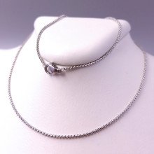 Ланцюжок Stainless Steel. Сталь. Родій. Довжина: 45 см. Ширина: 2 мм.