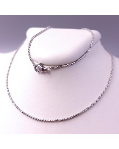 Ланцюжок Stainless Steel. Сталь. Родій. Довжина: 45 см. Ширина: 2 мм.