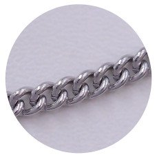 Ланцюжок Stainless Steel. Сталь. Родій. Довжина: 47 см. Ширина: 3 мм.