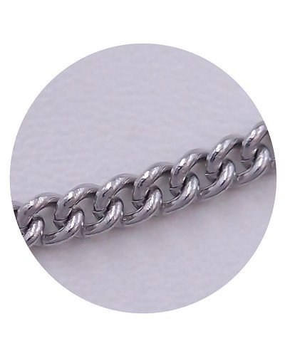 Ланцюжок Stainless Steel. Сталь. Родій. Довжина: 47 см. Ширина: 3 мм.