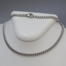 Ланцюжок Stainless Steel. Сталь. Родій. Довжина: 47 см. Ширина: 3 мм.