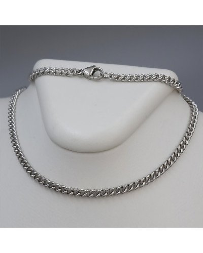 Ланцюжок Stainless Steel. Сталь. Родій. Довжина: 47 см. Ширина: 3 мм.
