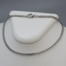 Ланцюжок Stainless Steel. Сталь. Родій. Довжина: 45 см. Ширина: 2 мм.