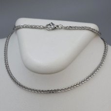 Ланцюжок Stainless Steel. Сталь. Родій. Довжина: 45 см. Ширина: 2 мм.