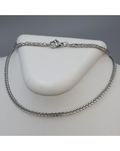 Ланцюжок Stainless Steel. Сталь. Родій. Довжина: 45 см. Ширина: 2 мм.