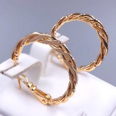Сережки-кільця XР. Позолота 18К. Діаметр: 30 мм. Товщина: 2 мм.