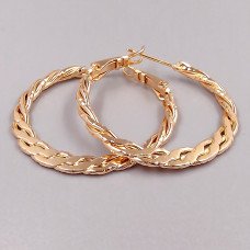 Сережки-кільця XР. Позолота 18К. Діаметр: 30 мм. Товщина: 2 мм.