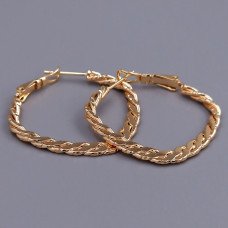 Сережки-квадрат XР. Позолота 18К. Діаметр: 25 мм. Товщина: 2 мм.