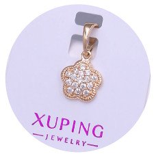 Кулон XР. Позолота 18К. Камені: білий циркон. Довжина: 15 мм. Ширина: 10 мм.