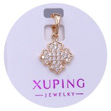 Кулон XР. Позолота 18К. Камені: білий циркон. Довжина: 18 мм. Ширина: 11 мм.