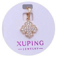 Кулон XР. Позолота 18К. Камені: білий циркон. Довжина: 18 мм. Ширина: 11 мм.