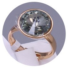 Каблучка XР. Позолота 18К. Камені: Swarovski. Є: 16р 18р роз'єм