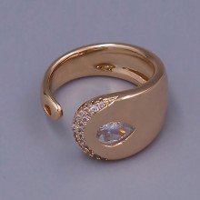 Каблучка XР. Позолота 18К. Камені: циркон. Є: 16р 17р
