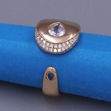 Каблучка XР. Позолота 18К. Камені: циркон. Є: 16р 17р