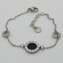 Браслет Stainless Steel з чорною емаллю. Сталь. Родій. Довжина: 17-20 см. Ширина: 12 мм.