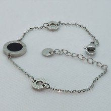 Браслет Stainless Steel з чорною емаллю. Сталь. Родій. Довжина: 17-20 см. Ширина: 12 мм.