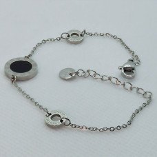 Браслет Stainless Steel з чорною емаллю. Сталь. Родій. Довжина: 17-20 см. Ширина: 12 мм.