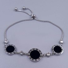 Браслет Stainless Steel з емаллю. Сталь. Родій. Камені: білий циркон. Довжина: 27 см.