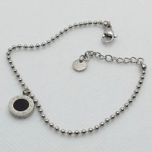 Браслет Stainless Steel з чорною емаллю. Сталь. Родій. Довжина: 17-21 см. Ширина: 10 мм.