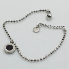 Браслет Stainless Steel з чорною емаллю. Сталь. Родій. Довжина: 17-21 см. Ширина: 10 мм.
