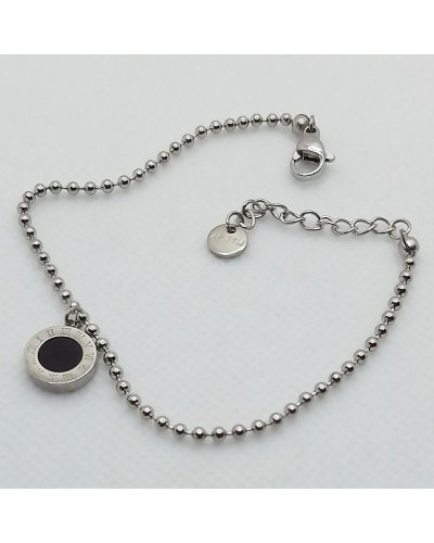 Браслет Stainless Steel з чорною емаллю. Сталь. Родій. Довжина: 17-21 см. Ширина: 10 мм.