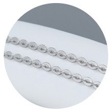 Ланцюжок Stainless Steel. Сталь. Родій. Довжина: 45 см. Ширина: 2 мм.