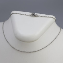 Ланцюжок Stainless Steel. Сталь. Родій. Довжина: 45 см. Ширина: 1 мм.