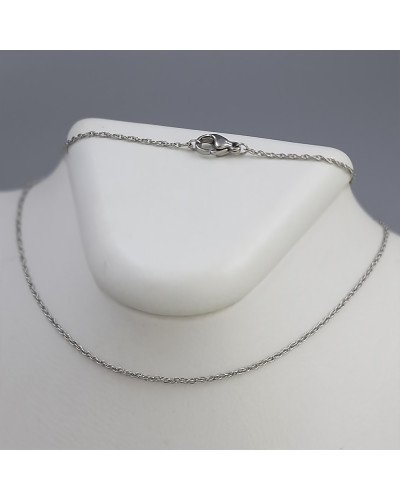 Ланцюжок Stainless Steel. Сталь. Родій. Довжина: 45 см. Ширина: 1 мм.