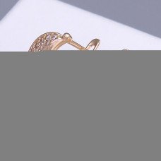 Сережки ХР. Позолота 18К. Камені: білий циркон. Довжина: 15 мм. Ширина: 15 мм.